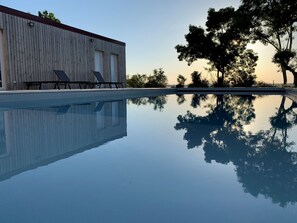 Piscine extérieure, piscine chauffée