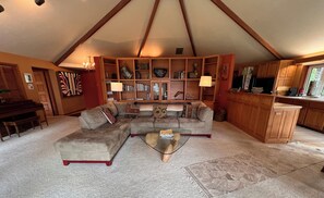 Smart TV, DVD player, books, music library