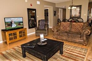 Condo, Multiple Beds (Cedar Lodge 302) | Living area | Flat-screen TV, DVD player