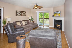 Condo, Multiple Beds (Cedar Lodge 301) | Living area | Flat-screen TV, DVD player