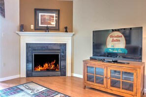 Condo, Multiple Beds (Cedar Lodge 702) | Living area | Flat-screen TV, DVD player