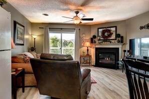 Condo, Multiple Beds (Whispering Pines 351) | Living room | Flat-screen TV, fireplace, DVD player - Whispering Pines 351 (Pigeon Forge)