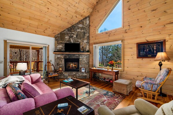 TV, fireplace, DVD player - WATERSPLASH- GATED COMMUNITY IN MAGGIE VALLEY (Maggie Valley)