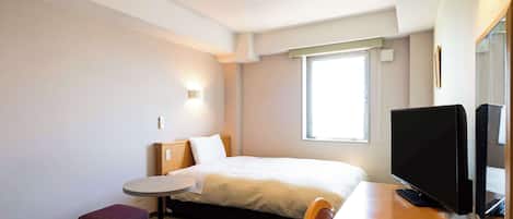 Premium bedding, desk, blackout curtains, soundproofing