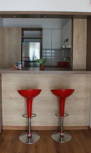 Apartamento, 1 cama Queen e sofá-cama, para não fumantes | Cozinha privada | Geladeira grande, micro-ondas, cooktop, cafeteira/chaleira