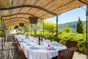 Outdoor banquet area