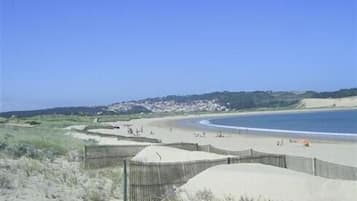 Plage, chaises longues