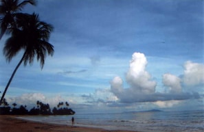 On the beach, beach towels