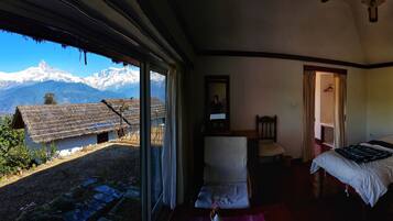 Deluxe Double Room, Multiple Beds, Smoking, Mountain View | Balcony view