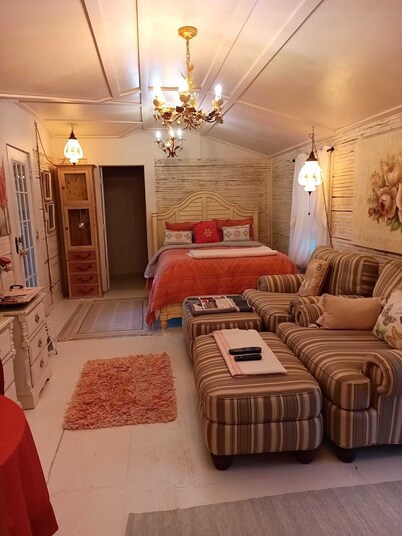 SWEET CABIN IN NATIONAL FOREST, PRIVATE HOT TUB, QUEEN BED, BEAUTIFUL LANDSCAPE.