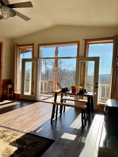 The Hawk Haven has awesome views and is a newly updated cabin with many extras