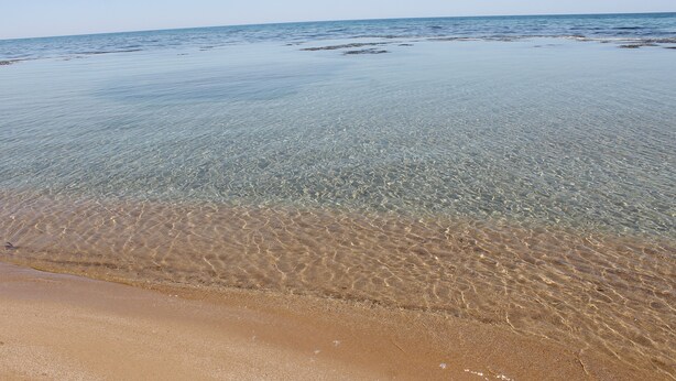 A beach with clear shallow waters and a sandy shore. - Vite & Mare - Semi-detached house Le Solette Porto Palo - Belice Reserve (Marinella)