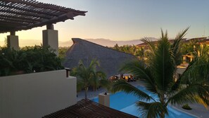 A heated pool, a lap pool