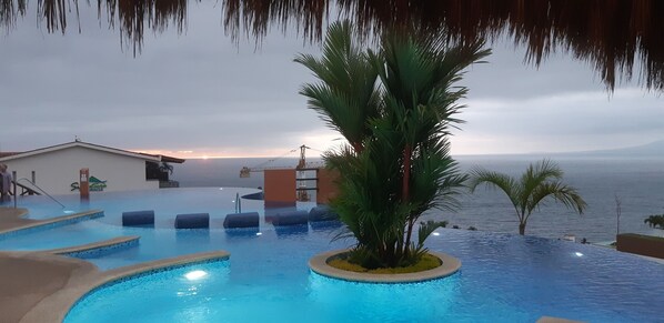 A heated pool, a lap pool