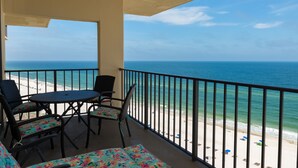 A balcony with a view of the beach and ocean. - Wonderful Location! Clean Unit with Gorgeous Gulf Front Views! Family Friendly! (Orange Beach)