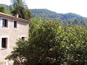 Property grounds - Old Mill, garden, porch with ping pong table. Swimming Pool and private barbeque (L'Aleixar)