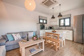 Comfort Villa, Private Pool | Private kitchen | Full-sized fridge, microwave, oven, stovetop