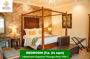 Superior-Villa, 1 Schlafzimmer, Küche, Poolblick | Hochwertige Bettwaren, Zimmersafe, individuell dekoriert