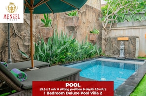 Phòng Deluxe, 1 giường cỡ king, bếp, cạnh hồ bơi | Hồ bơi riêng