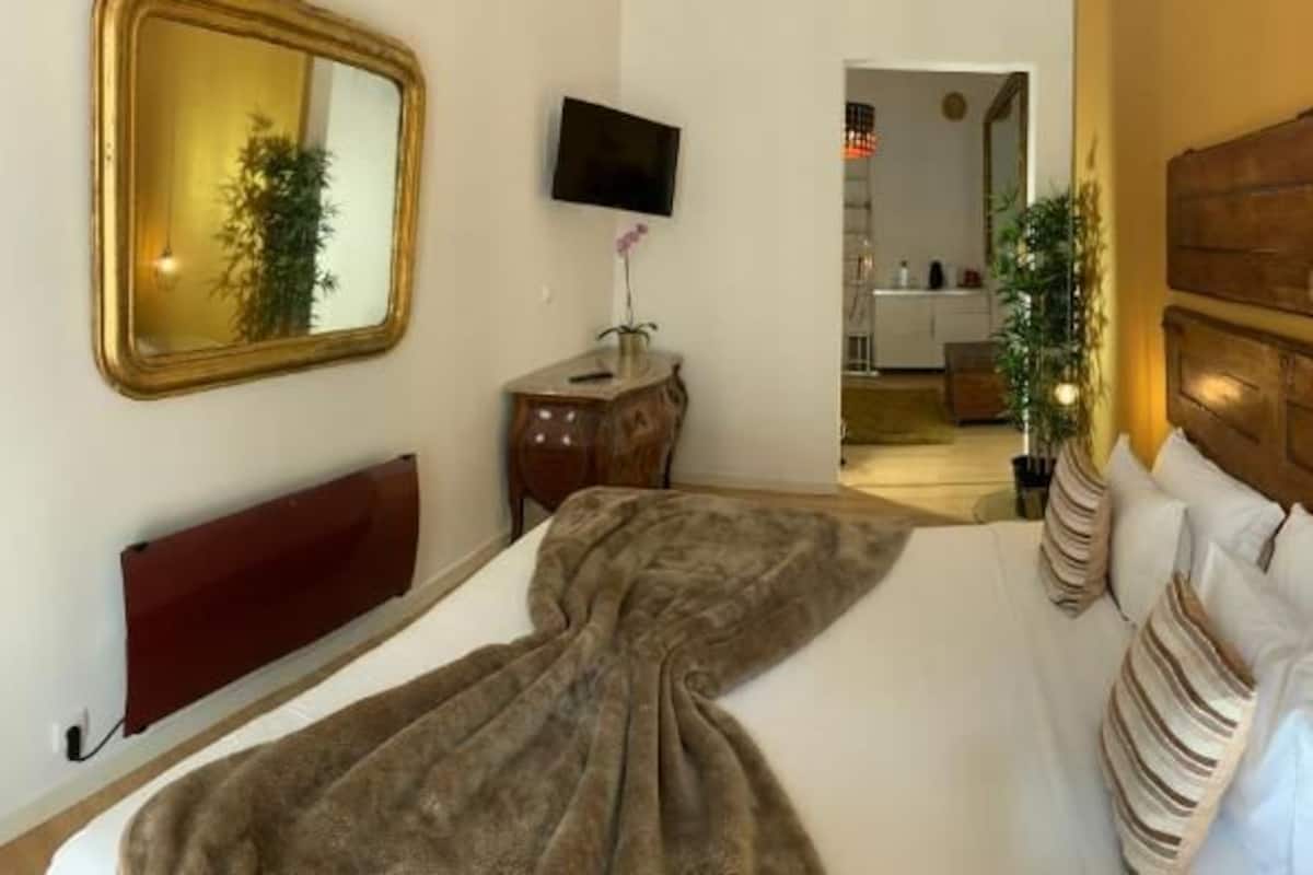 1 habitación, sistema de insonorización, wifi gratis y ropa de cama