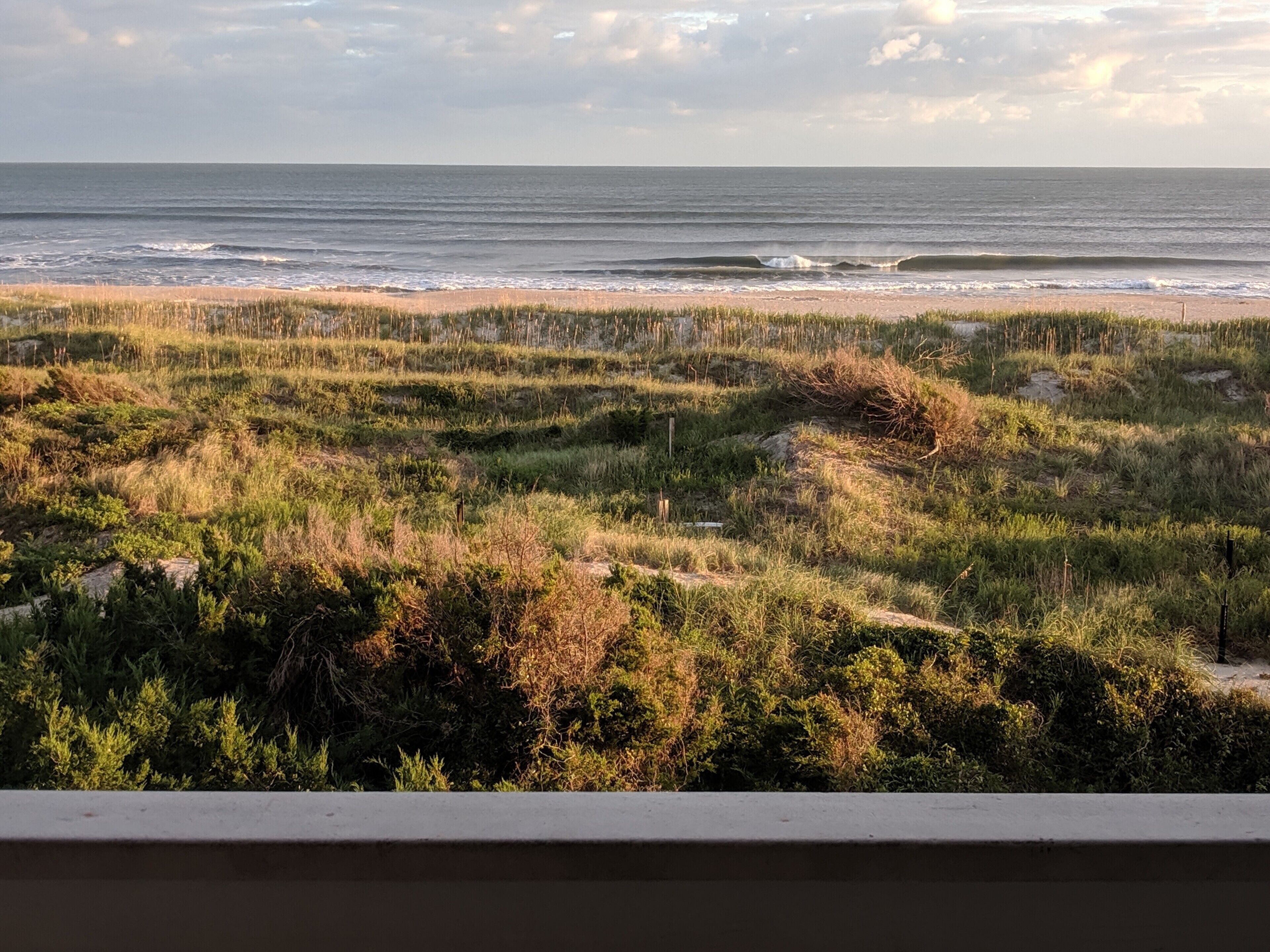 On the beach, sun loungers