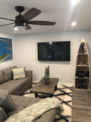 Smart TV, table football, ping pong