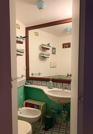 Douche, sèche-cheveux, serviettes fournies