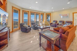 Smart TV, DVD player, foosball, video library - Premier Oceanfront Dog Friendly Home w/ Pool, Hot Tub, Elevator, Game Room, More (Hatteras)