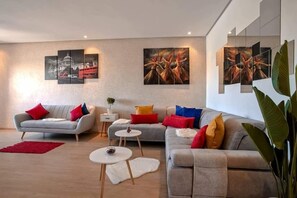Comfort-Apartment, 3 Schlafzimmer, Nichtraucher, Gartenblick | Wohnbereich