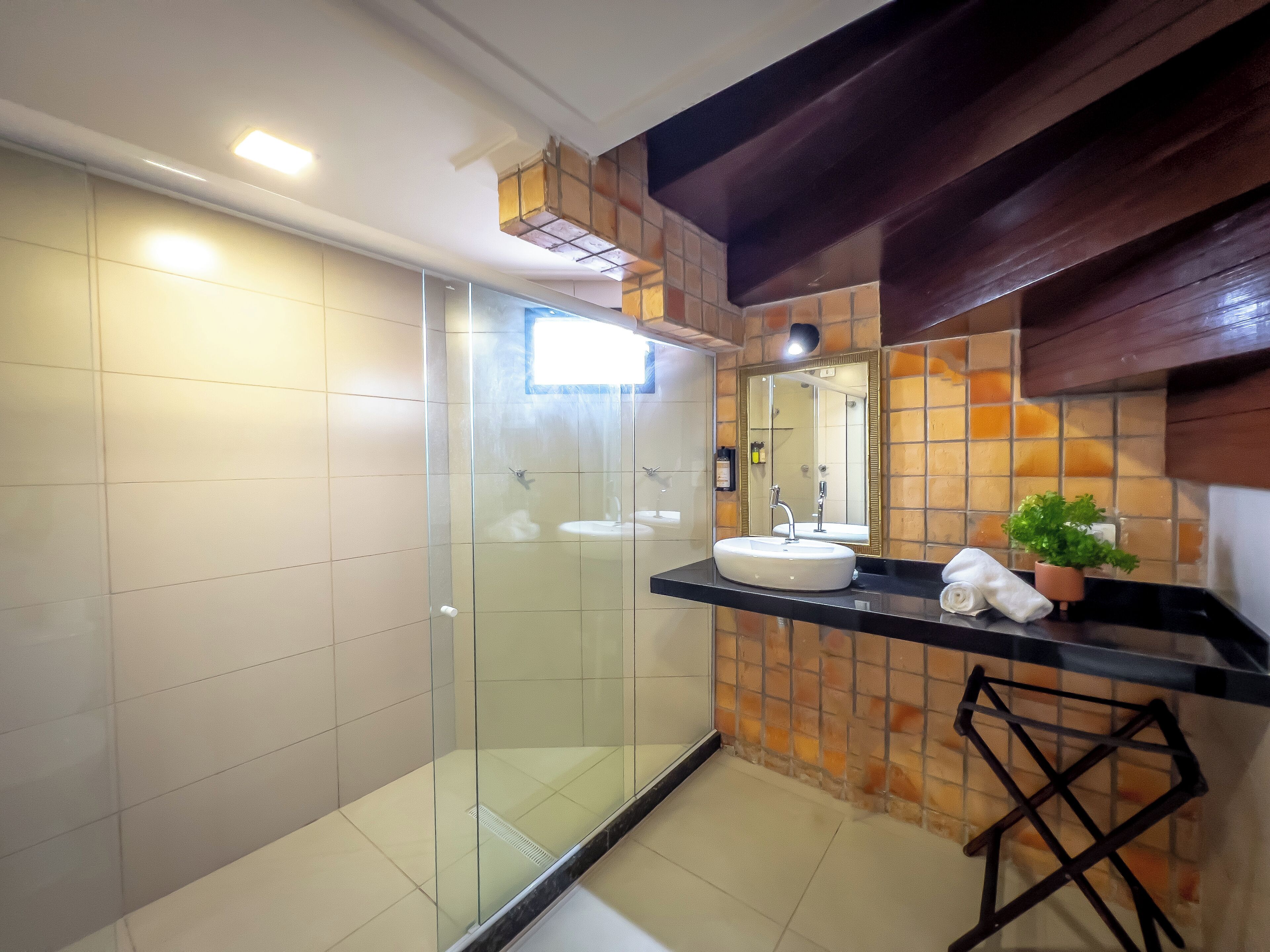 senior room, 1 double bed (master) | bathroom | shower, free toiletries, towels