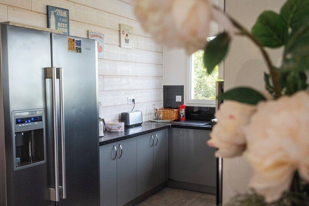 Kühlschrank, Mikrowelle, Ofen, Herdplatte