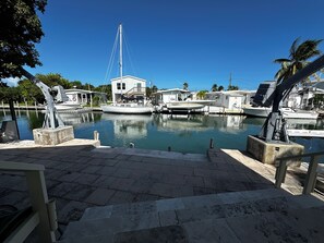 Guests can enjoy access to the marina from the property.