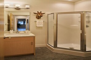 Combined shower/bathtub, hair dryer, towels - Victor Loft #7 in amazing Victor Idaho (Victor)