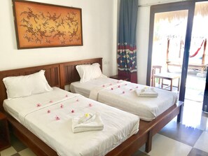 Kamar Twin Standar | Brankas, kedap suara, Wi-Fi gratis, dan seprai linen