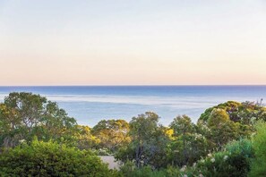 A coastal landscape with dense greenery and a view of the sea. - The White House—Tranquil Sea Views and Endless Fun (Eagle Bay)
