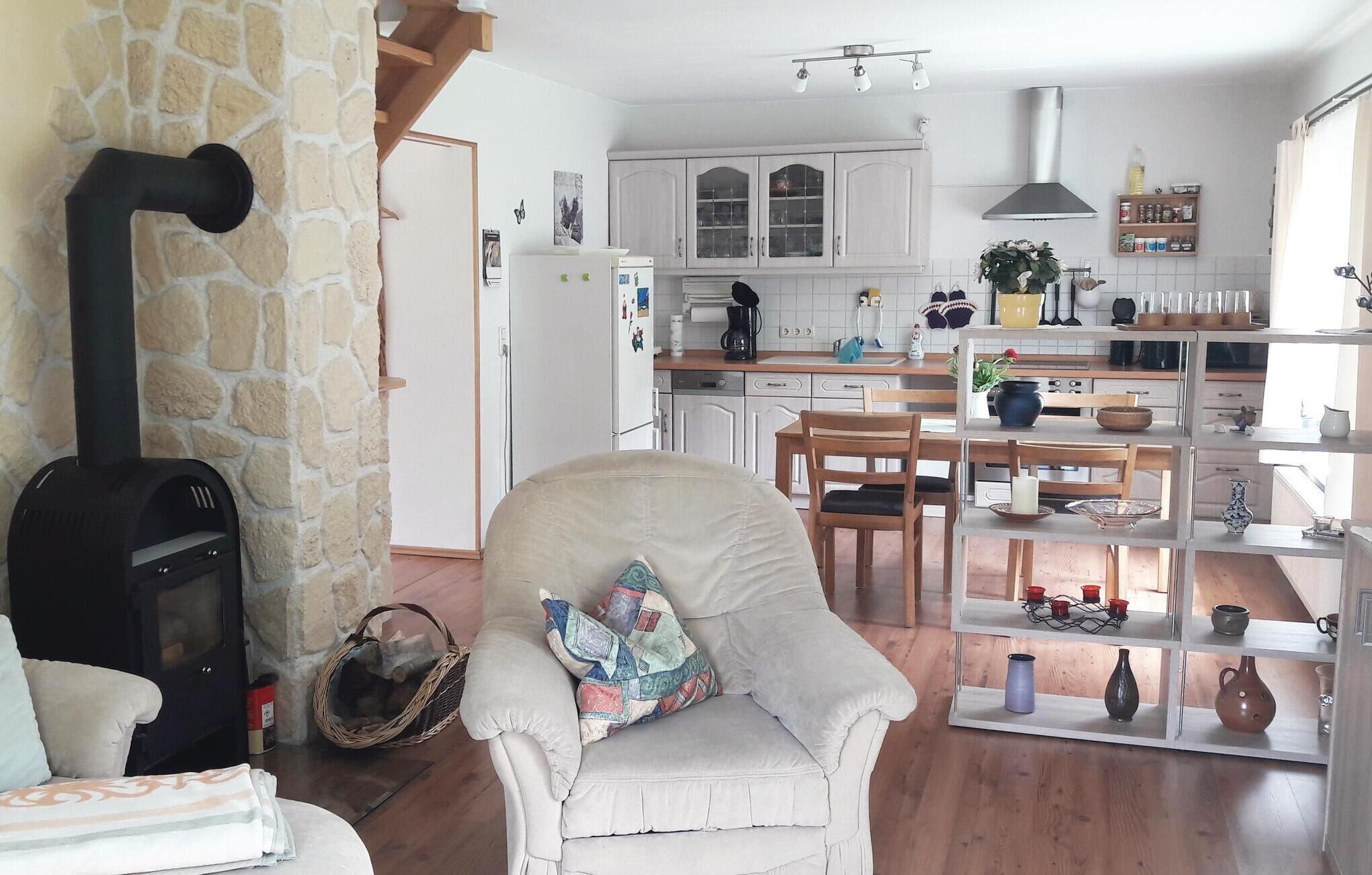 TV, fireplace, table football