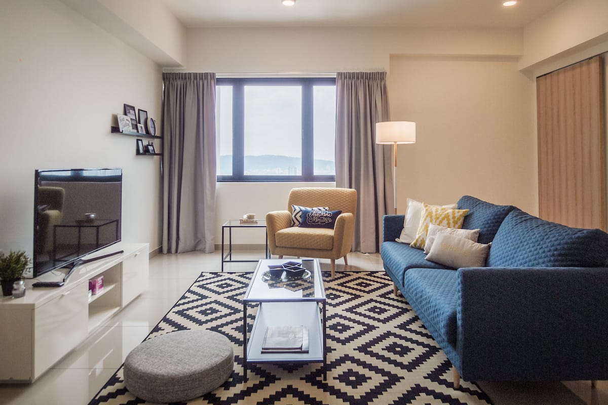 Appartement Familial, 2 chambres, non-fumeur, vue ville | Coin séjour