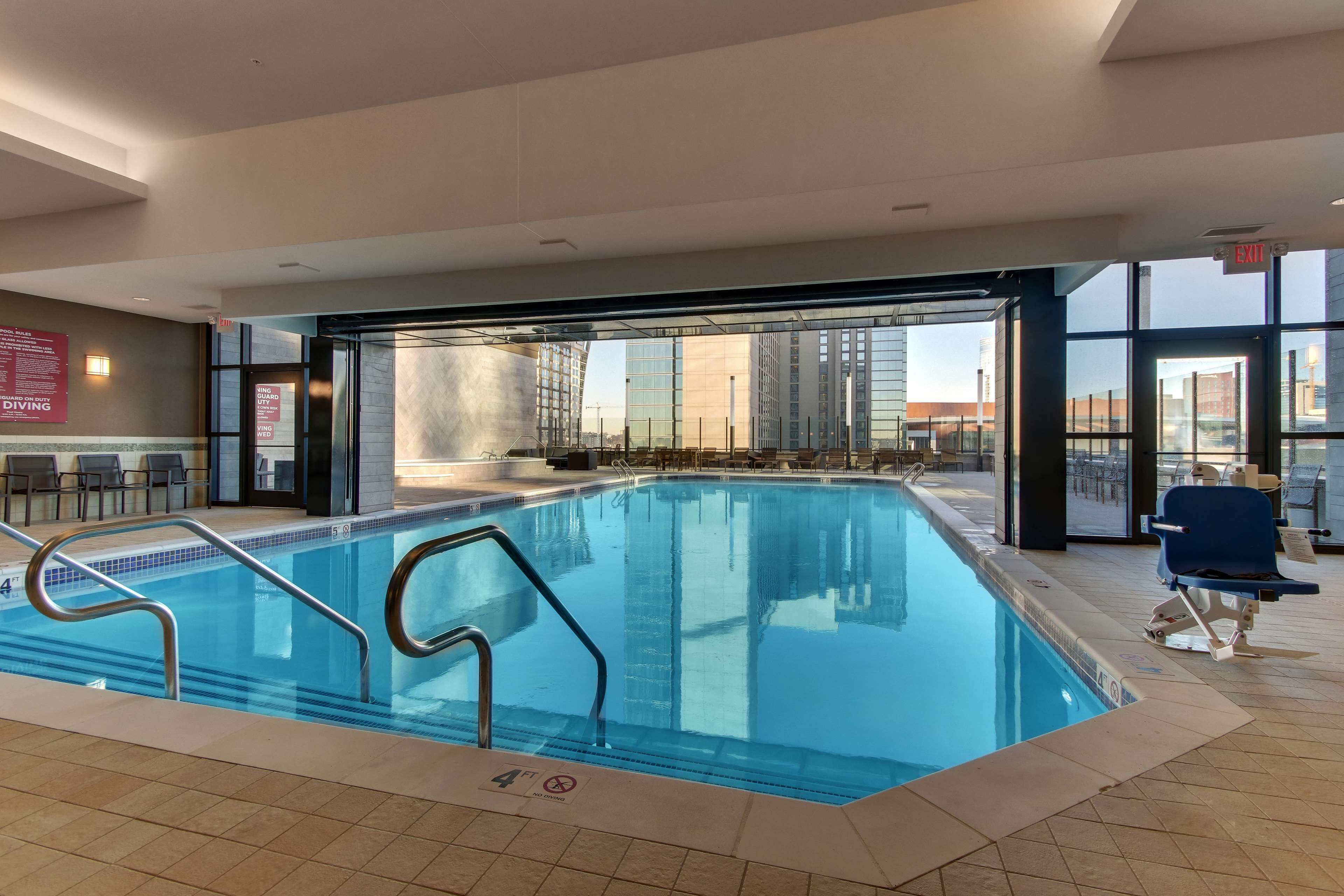 Indoor pool, outdoor pool, open 9:00 AM to 10:00 PM, sun loungers