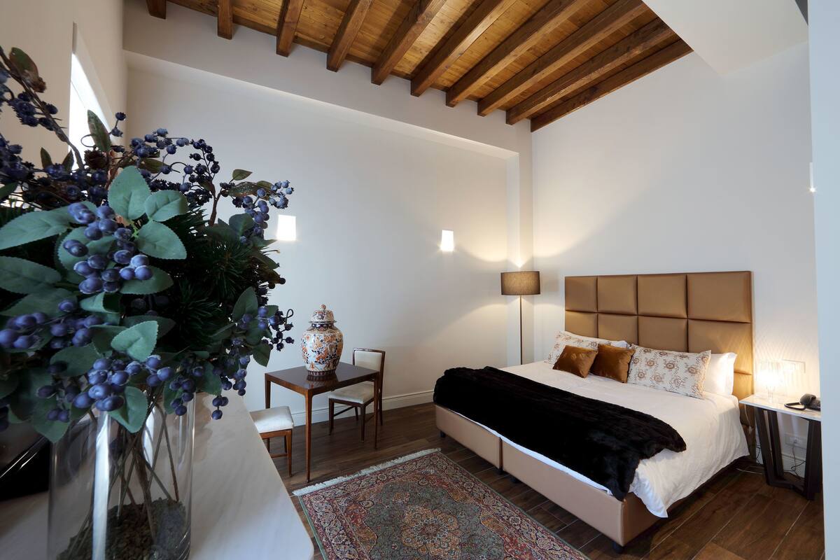 Double Room, Garden View | Premium bedding, down duvets, memory-foam beds, minibar