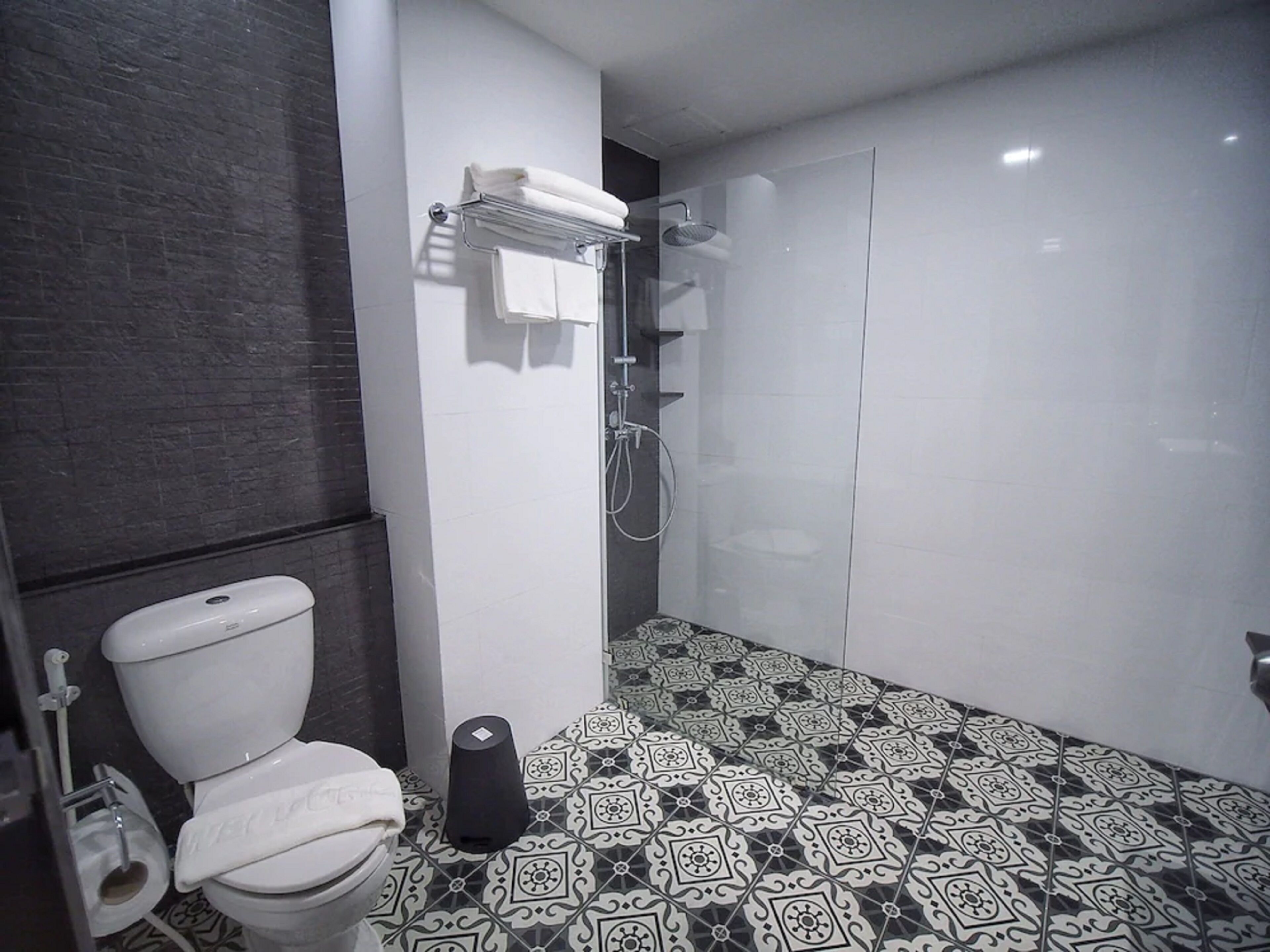 free toiletries, slippers, towels