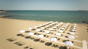 On the beach, sun loungers, beach umbrellas, beach massages - Dreams Sunny Beach Resort & Spa Premium All Inclusive (Sunny Beach)