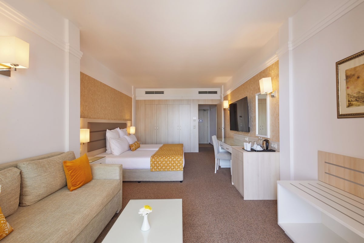 Een minibar, een bureau, geluiddichte muren, gratis wifi