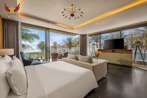 Luxury Villa, Multiple Bedrooms, Beach View, Sea Facing | In-room safe, desk, laptop workspace, blackout drapes