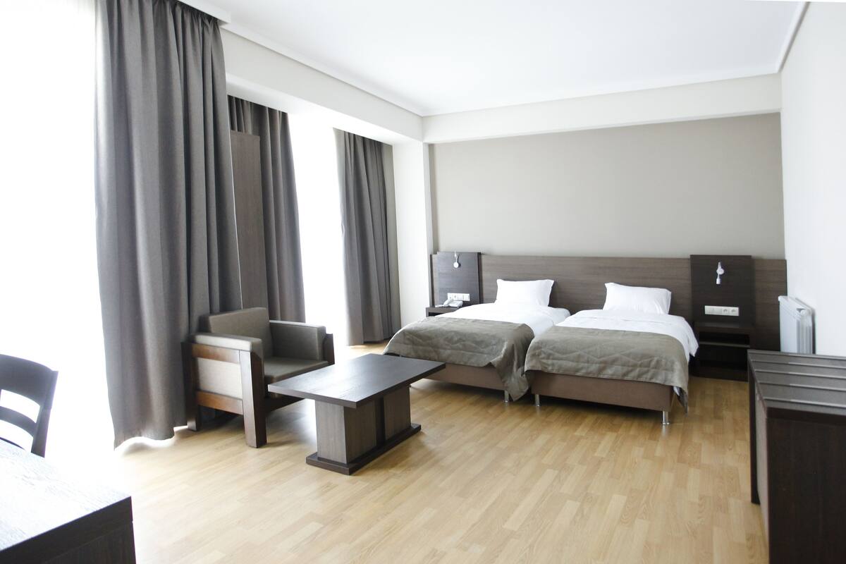 Chambre Deluxe avec lits jumeaux | Coffre-fort, bureau, rideaux d’obscurcissement, système d’insonorisation