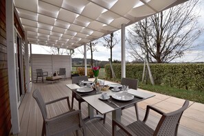 Casa rodante, 2 habitaciones | Balcón