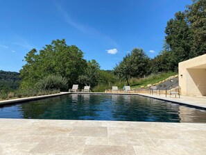Outdoor pool, a heated pool - Magnificent Périgord house with its lauze roof (Cénac-Et-Saint-Julien)
