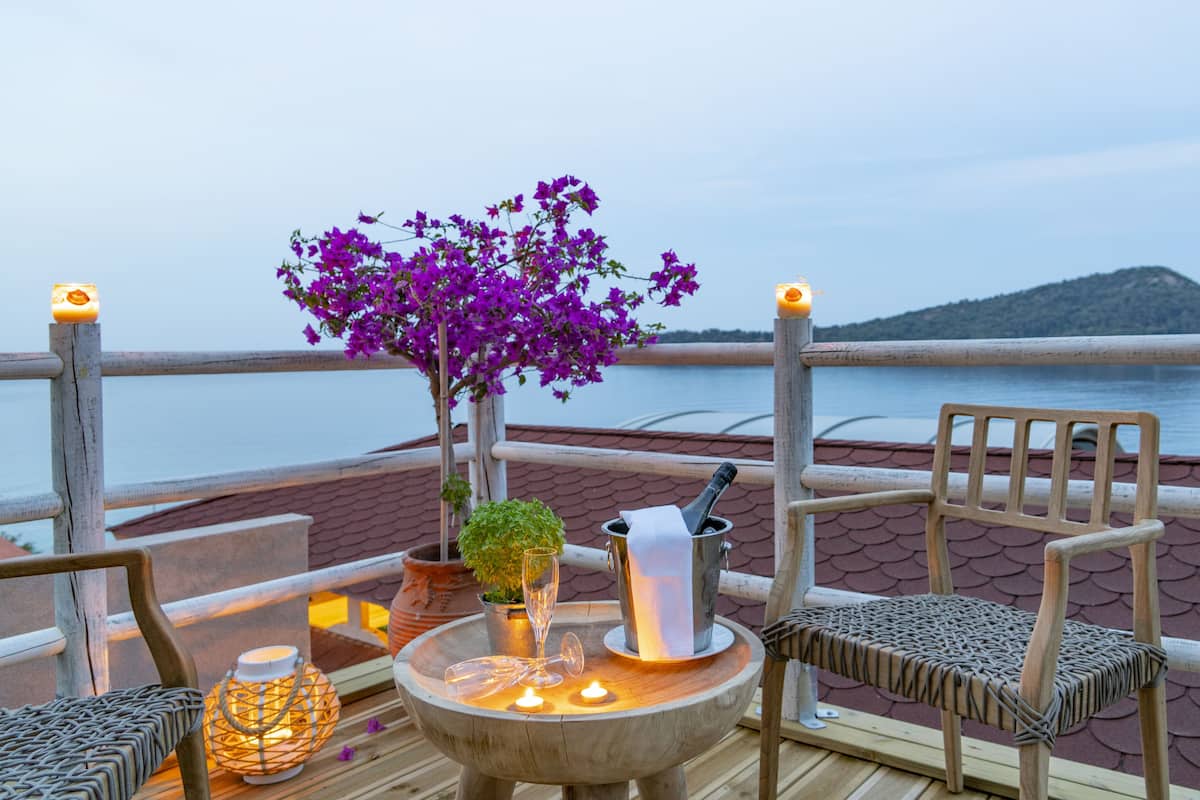 Suite, vistas al mar | Terraza o patio