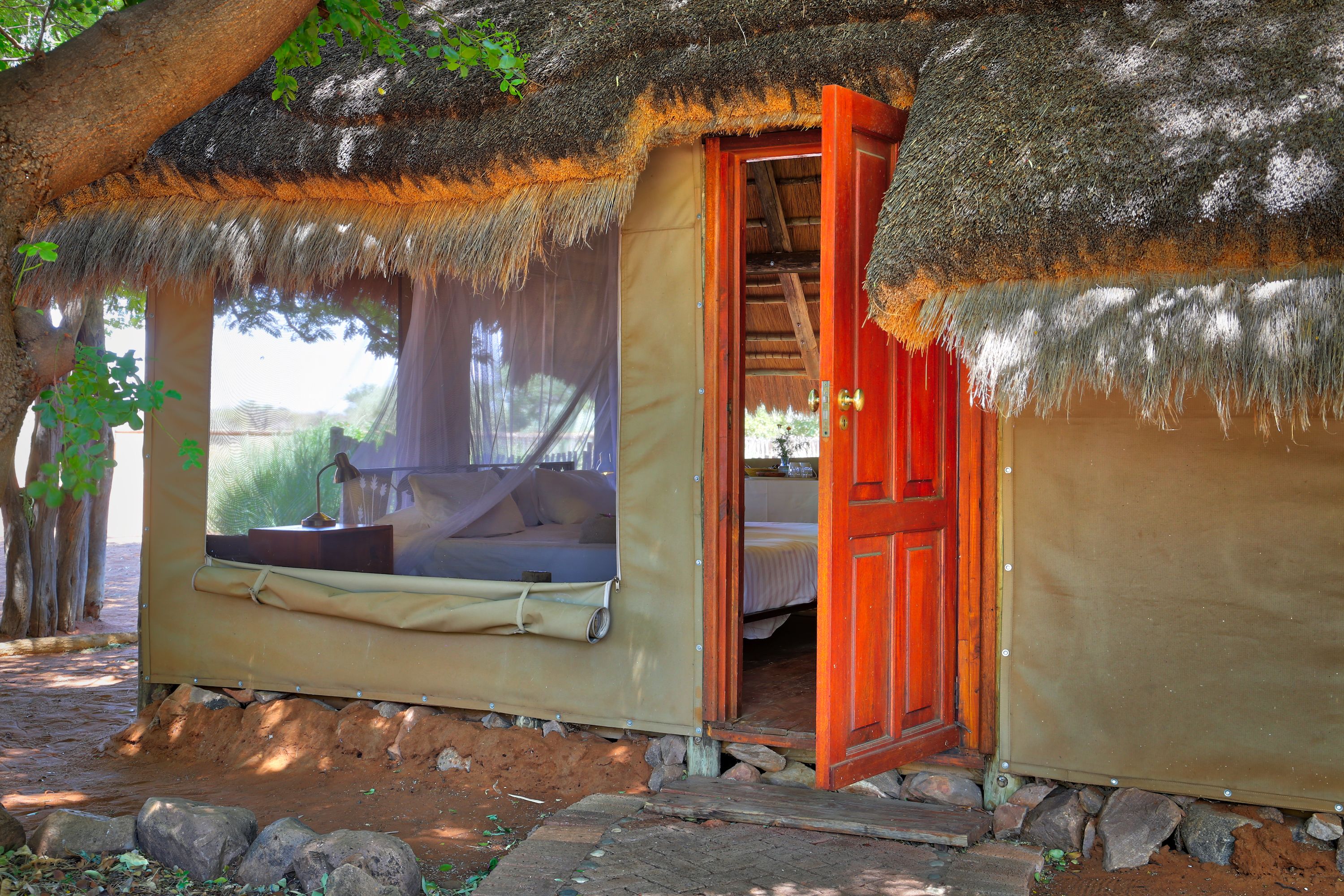 Luxury Tent | In-room safe, desk, blackout curtains, rollaway beds