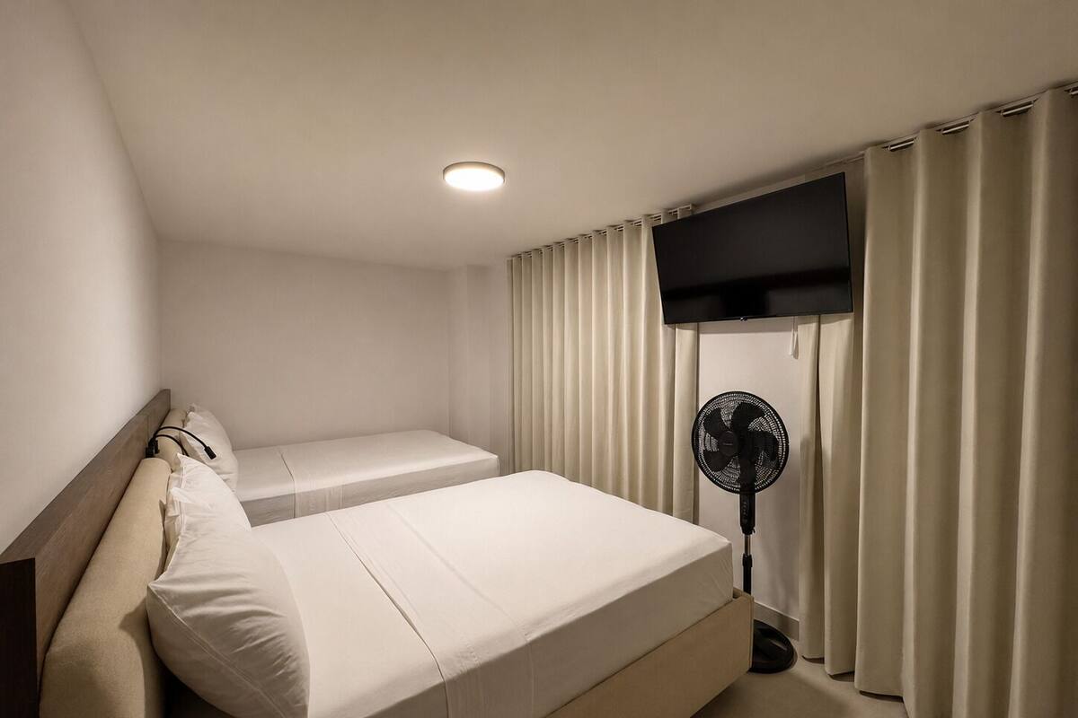 Economy Triple Room, 2 Double Beds, Non Smoking | Egyptian cotton sheets, premium bedding, pillow-top beds