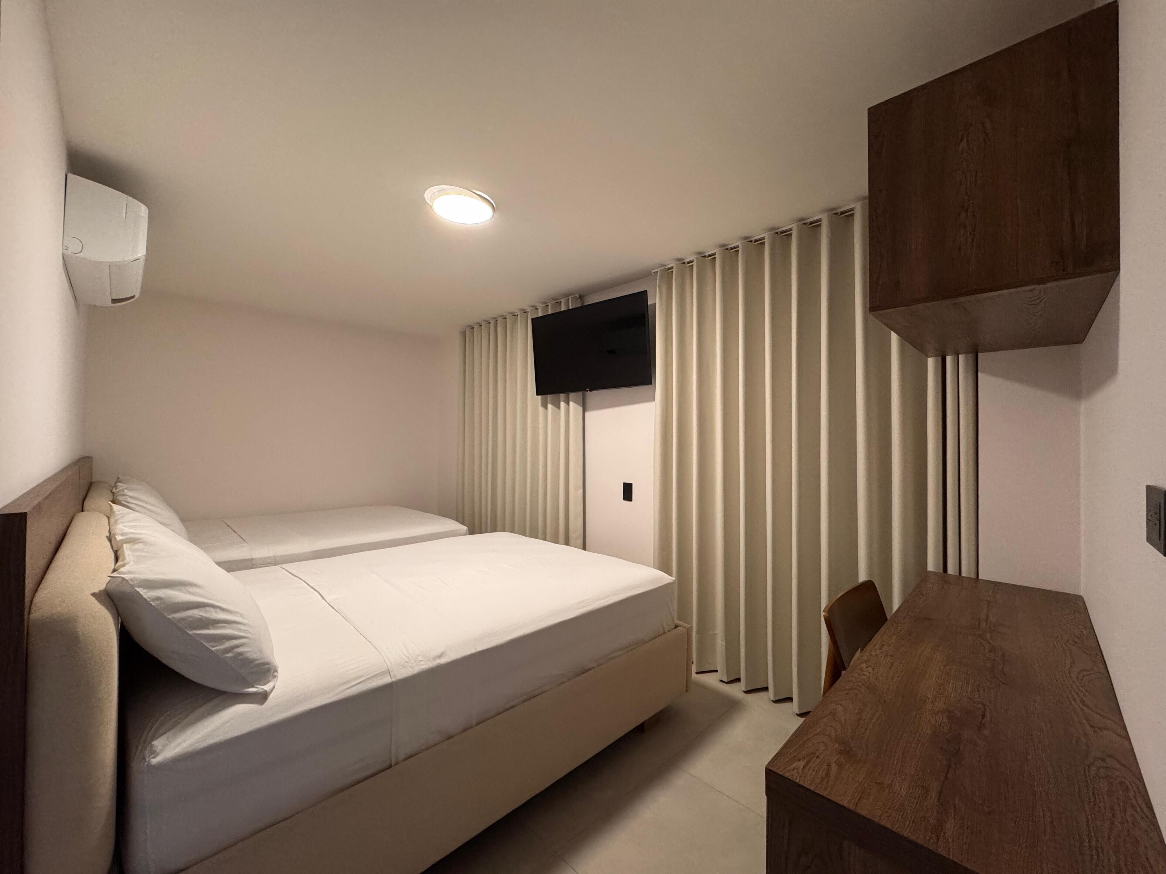 Panoramic Triple Room, 2 Double Beds, Non Smoking | Egyptian cotton sheets, premium bedding, down duvets
